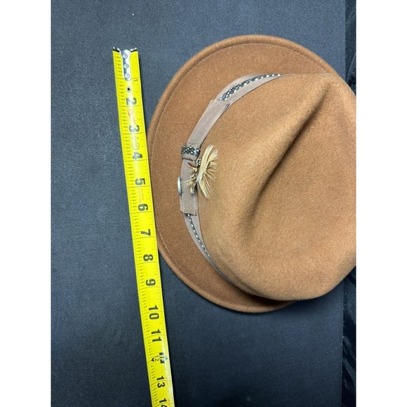 Bailey Of Hollywood Fedora Litefelt Packable Made in USA Feathers Brown - Picture 12 of 12